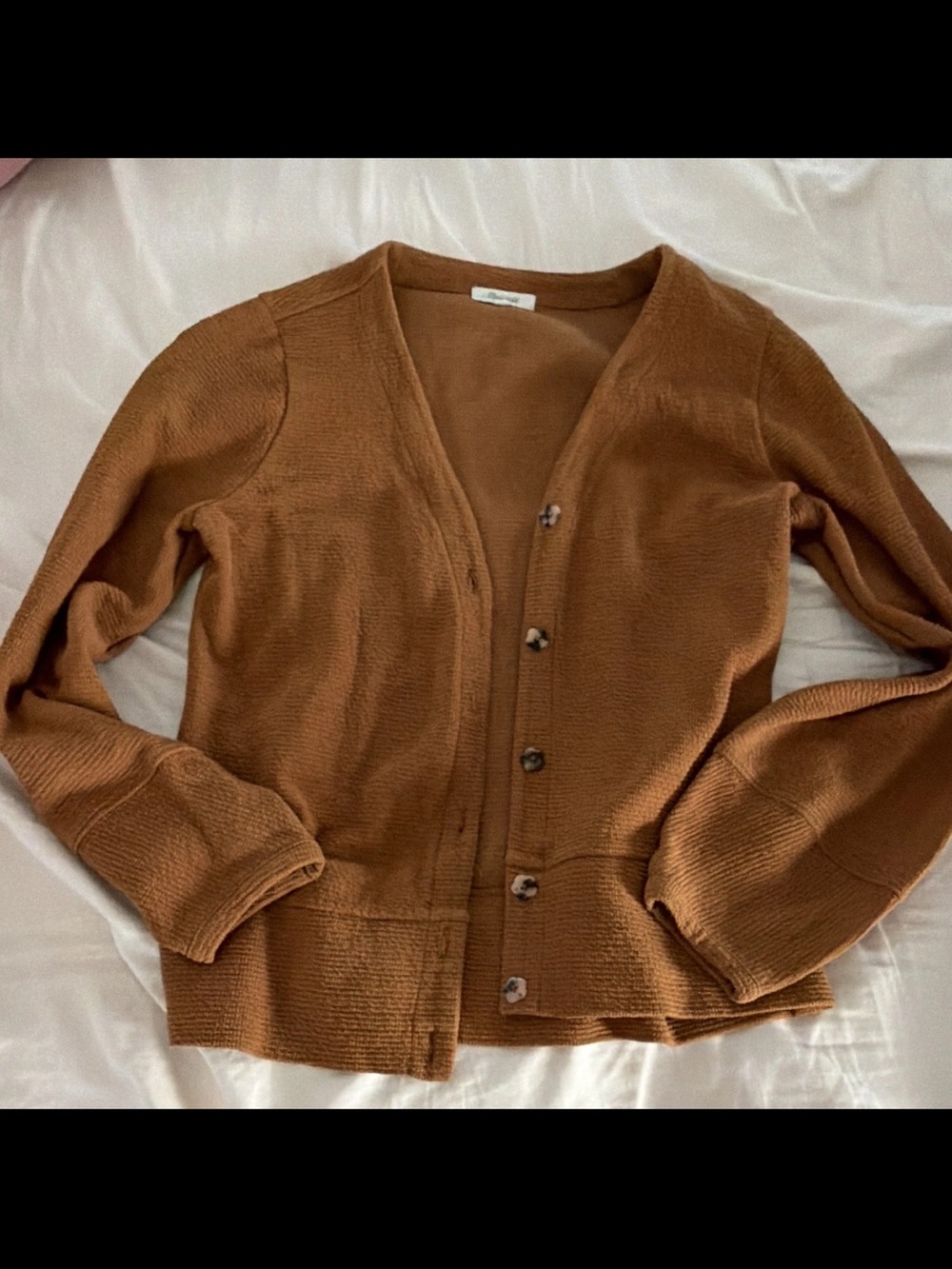 Madewell Women’s Brown Button-Front Knit Cardigan Sweater